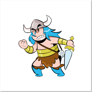 BlueScar the Barbarian Fight Me! Posters and Art